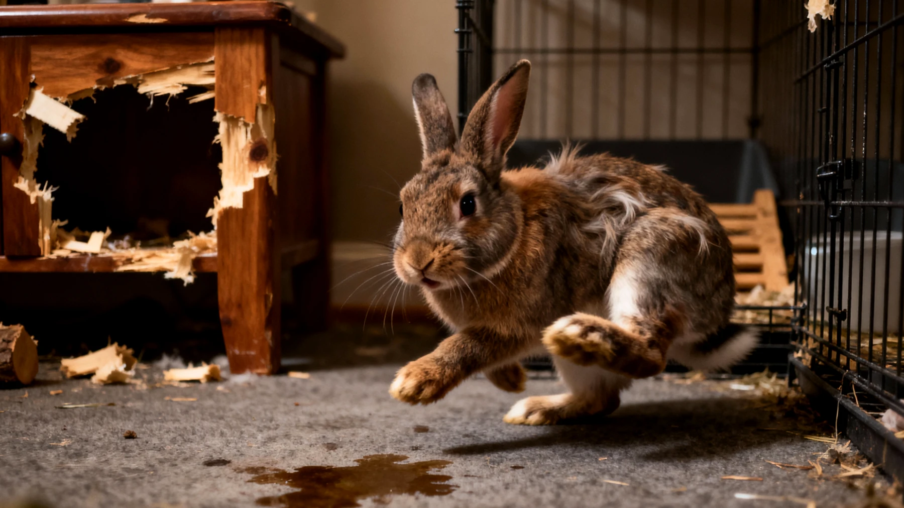 Erwachsene Kaninchen entwickeln häufig Verhaltensprobleme wie Aggressivität, übermäßiges Markieren oder Destruktivität, wenn ihre natürlichen Verhaltensweisen nicht ausreichend ausgelebt werden können und keine artgerechte mentale Stimulation und Erziehung stattfindet"